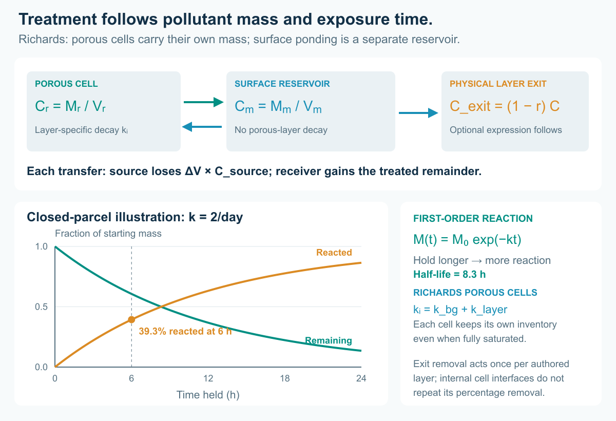 Cell pollutant inventories, directional transfers and the assumed first-order exposure-time response
